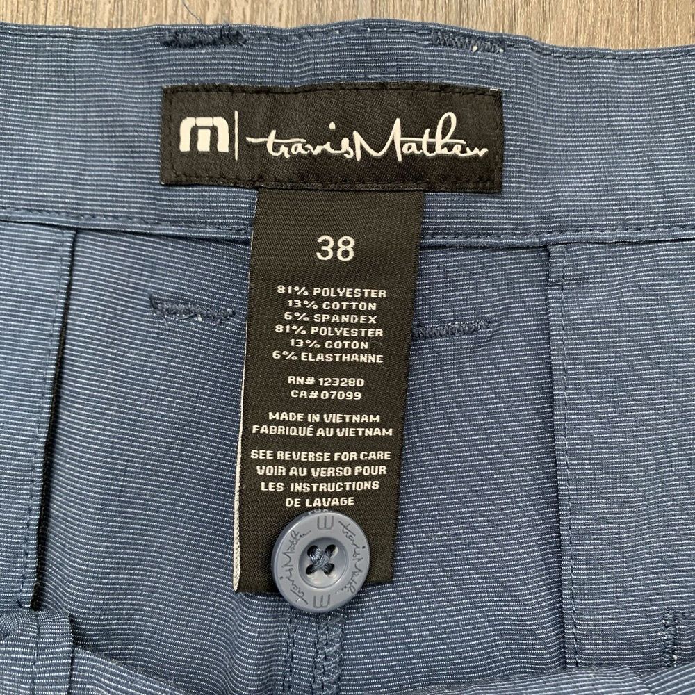Travis Mathew Shorts Men 38 Pocket Button Lightweight Outdoors Blue Golf Stretch - Picture 7 of 8